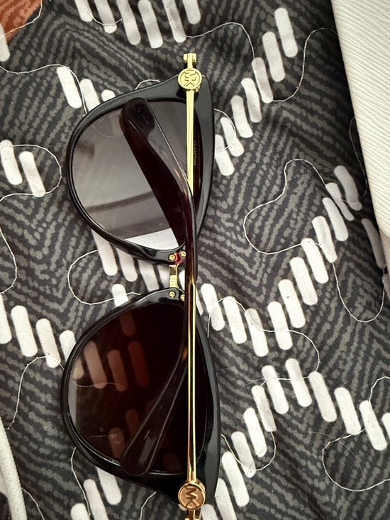 Michael Kors Black Cat-Eye Sunglasses with White Case